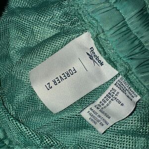 Forever 21 x Reebok Green ButtonSnap Nylon Soccer Track Rip Off Pants size S